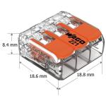 WAGO 221-413/996-010 3-Wire Lever Nuts Conductor Compact Splicing Connectors, 12-24 AWG (10-Pack) (60338741)