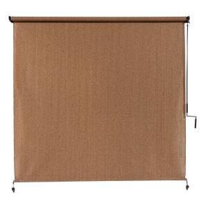 Coolaroo Walnut Cordless UV Blocking Fade Resistant Fabric Exterior Roller Shade 120 in. W x 96 in. L (460082)