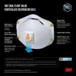 3M 8511 N95 Disposable Respirator with Cool Flow Valve (10-Pack) (8511P10-DC-PS)