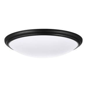Commercial Electric 12 in. Light Matte Black and White Adjustable CCT Integrated LED Ceiling Flush Mount Fixture with Interchangeable Trim (CA8aA018ER125WB)