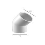 Charlotte Pipe 1-1/2 in. x 1-1/2 in. 45 Degree PVC Socket x Socket Elbow Fitting (PVC023091400HD)