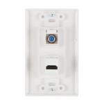 Commercial Electric 1-Gang White HDMI and Coaxial Plastic Wall Plate (DPPSSW-1CH-1)