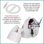 Commercial Electric Dusk to Dawn Sensor White Exterior Outdoor Twin Head LED Flood Light Security 1200 to 2400 Lumens 4000K Wet Rated (51405192)