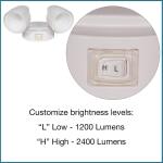 Commercial Electric Dusk to Dawn Sensor White Exterior Outdoor Twin Head LED Flood Light Security 1200 to 2400 Lumens 4000K Wet Rated (51405192)