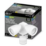 Commercial Electric 240-Degree White Motion Activated Integrated LED Outdoor Twin Head Security Flood Light, 4000K (IS08a240030WHTH)