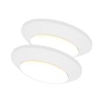 Commercial Electric 7 in. Matte White Slim LED Flush Mount 854 Lumens Soft White 3000K Indoor Bedroom Closet Kitchen Lighting (2-Pack) (C01126401A)