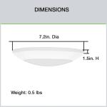 Commercial Electric 7 in. Matte White Slim LED Flush Mount 854 Lumens Soft White 3000K Indoor Bedroom Closet Kitchen Lighting (2-Pack) (C01126401A)