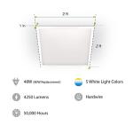 Commercial Electric 2 ft. x 2 ft. 4250 Lumens Non-Dimmable White Integrated LED Flat Panel Ceiling Flush Mount Light Fixture Selectable 5CCT (FP2X2/6WY/WH/HDT)