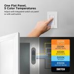 Commercial Electric 2 ft. x 2 ft. 4250 Lumens Non-Dimmable White Integrated LED Flat Panel Ceiling Flush Mount Light Fixture Selectable 5CCT (FP2X2/6WY/WH/HDT)