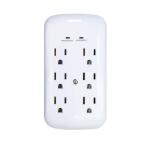 Commercial Electric 6-Outlet Wall Mounted Surge Protector, White ( LA-9A-8)
