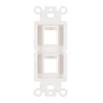 Commercial Electric 1-Gang 2-Port Plastic Wall Plate Insert, White (DPPSIW-1PP-1)