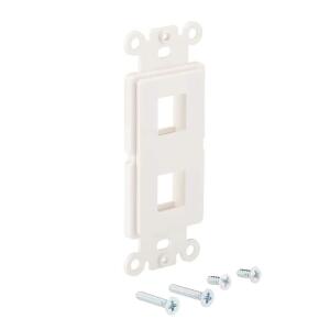 Commercial Electric 1-Gang 2-Port Plastic Wall Plate Insert, White (DPPSIW-1PP-1)