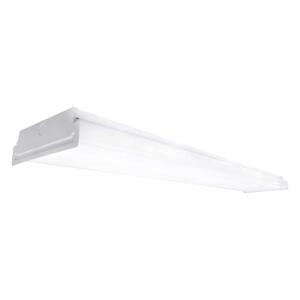 Commercial Electric 4 ft. 5600 Lumens Square Lens Integrated LED White Wrap Light, 4000K (2-Light) (WR484056LSL)