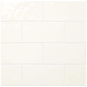 Daltile LuxeCraft White 4 in. x 8 in. Glazed Ceramic Subway Wall Tile (10.5 sq. ft./case) (LC1548MODHD1P2)