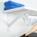 Everbilt 8 in. x 12.4 in. x 1.05 in. White Steel Shelf and Rod Bracket Heavy Duty 300 lbs. (EH-WSTHDUS-318)