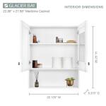 Glacier Bay 22-7/8 in. W. x 27-7/8 in. H Medicine Cabinet with Mirror Framed Surface-Mount Rectangular Bathroom, White