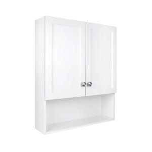 Glacier Bay 22-7/8 in. W. x 27-7/8 in. H Medicine Cabinet with Mirror Framed Surface-Mount Rectangular Bathroom, White