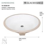Glacier Bay 19.5 in. White Undermount Oval Vitreous China Bathroom Sink