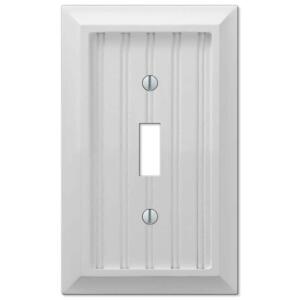 Hampton Bay Cottage 1 Gang Toggle Composite Wall Plate - White (279TWHB)