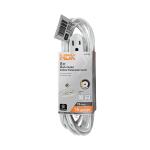 HDX 8 ft. 16/3 Light Duty Indoor Multi-Outlet Extension Cord with Banana Tap, White (HD#838-802 )