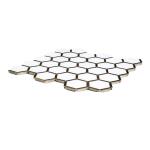 Jeffrey Court Karats White 10.625 in. x 11.125 in. Hexagon Polished Marble/Gold Metal Floor and Wall Mosaic Tile (0.820 sq. ft./Each) (97937)