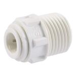 John Guest 3/8 in. O.D. Push-to-Connect x 1/2 in. MIP NPTF Polypropylene Adapter Fitting (PP011224WHD)