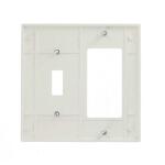 Leviton 2-Gang White 1-Toggle / 1-Decora/Rocker Plastic Standard Wall Plate (1-Pack) - R52-80405-00W