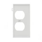 Leviton 1-Gang White Duplex Outlet/Receptacle Nylon Standard Sectional End Panel Wall Plate (1-Pack) - 905-0PSE8-00W