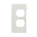 Leviton 1-Gang White Duplex Outlet/Receptacle Nylon Standard Sectional End Panel Wall Plate (1-Pack) - 905-0PSE8-00W