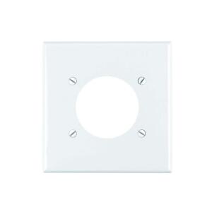 Leviton 2-Gang White 2.145 in. Single Outlet/Receptacle Nylon Standard Wall Plate (1-Pack) - R52-80726-00W