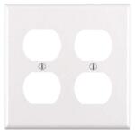 Leviton 2-Gang White Duplex Outlet/Receptacle Plastic Standard Wall Plate (1-Pack) - R52-88016-00W