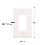 Leviton 1-Gang White Decora/Rocker Plastic Standard Wall Plate (1-Pack) - R52-80401-00W