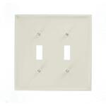 Leviton 2-Gang White Toggle Nylon Standard Wall Plate (1-Pack) - R52-00PJ2-00W