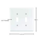 Leviton 2-Gang White Toggle Nylon Standard Wall Plate (1-Pack) - R52-00PJ2-00W