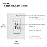 Lutron Skylark Combination Fan and Light Control, Single-Pole, White (S2-LFSQH-WH)