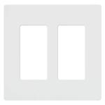 Lutron Claro 2 Gang Wall Plate for Decorator/Rocker Switches, Gloss, White (CW-2-WH) (1-Pack) - CW-2-WH