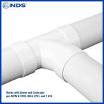 NDS PVC S&D Sanitary Tee, 4 in. Hub X Hub X Hub Fitting (4P09C)