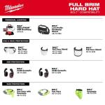 Milwaukee BOLT White Type 1 Class C Full Brim Vented Hard Hat with 4 Point Ratcheting Suspension (48-73-1201)