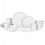 Tahari Home 20-Piece White Ceramic Stoneware Dinnerware Set for 4, Microwave-Safe