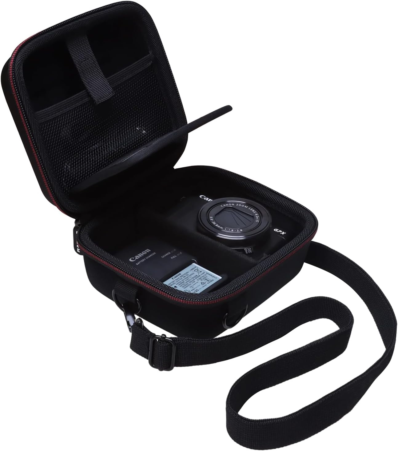 Hard Camera Case for Canon PowerShot G7 X Mark III, SX740 HS, ELPH 360, IXY 650, V1 & V10 – Travel Carrying Case with Accessory Storage, Black