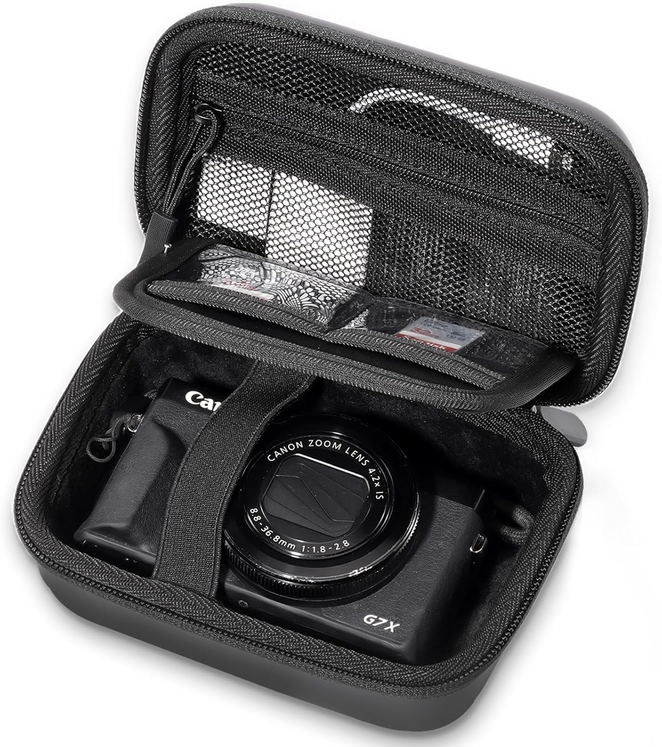 ProCase Hard Shell Camera Case for Canon G7X Mark III, Sony Cyber-shot, PowerShot SX740, Ricoh GR III & Kodak Pixpro – EVA Travel Storage Bag, Black