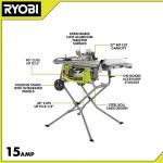 RYOBI 15 Amp 10 in. Expanded Capacity Portable Corded Table Saw With Rolling Stand