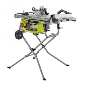 RYOBI 15 Amp 10 in. Expanded Capacity Portable Corded Table Saw With Rolling Stand