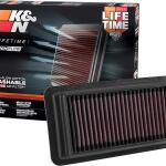 33-5044 K&N High-Flow Original Lifetime Engine Air Filter: Increase Power: Premium, Washable: 2014-2022 HONDA: Civic, Civic SI, CRV