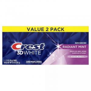 Crest 3D White Advanced Teeth Whitening Toothpaste - Radiant Mint - 3.3oz