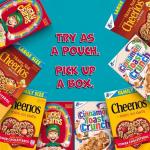 General Mills Breakfast Cereal Variety Pack, Lucky Charms, Cinnamon Toast Crunch, and Cheerios Varieties, Single Serve Snacks, 9.14 oz (8 Pouches)