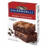 (4 pack) Ghirardelli Dark Chocolate Premium Brownie Mix, Includes Chocolate Chips, 20 oz Box