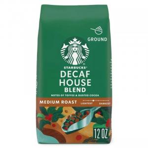 Starbucks Medium Roast Decaf Ground Coffee — House Blend — 100% Arabica — 1 bag (12 oz.)