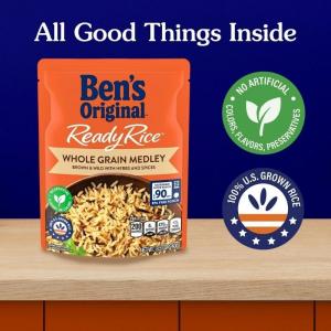 Ben's Original Ready Rice Whole Grain Medley, Brown & Wild, 8.5 Ounce Pouch