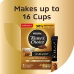 Nescafe Taster's Choice Hazelnut Flavored, Medium Dark Roast Instant Coffee Packets, 16 Count